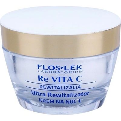 FlosLek Laboratorium Re Vita C 40+ intenzívny nočný krém pre revitalizáciu pleti Vitamin C Plant Retinol Cottonseed Oil 50 ml