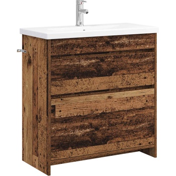 vidaXL Комплект мебели за баня Старо дърво 81 x 40 x 84, 5 см (3404272)