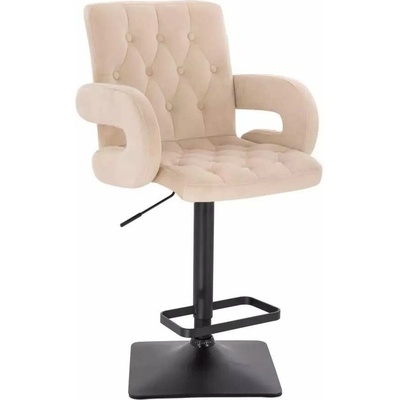 LuxuryForm Design Boston Velur na čiernej hranatej podstave krémová