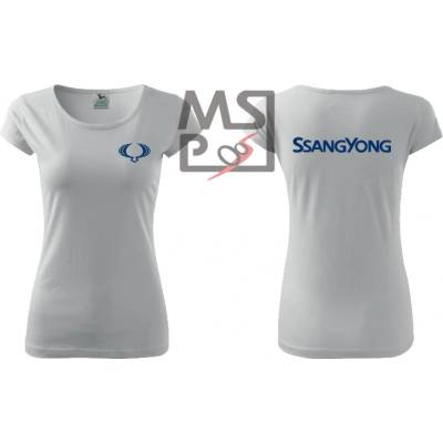 Dámske tričko s motívom SsangYong biela