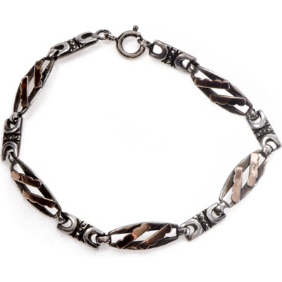 Zlatnictví zlatíčko stříbrný náramek s markazity 1PPISPL37