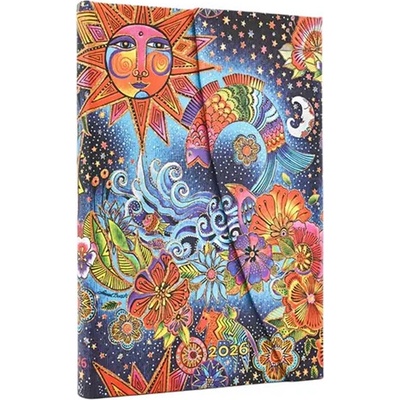 Celestial Magic Whimsical Creations Mini 12-month Horizontal Hardcover Flexi Dayplanner Wrap Closure 2026
