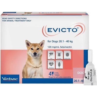 Virbac Evicto Spot On 240 mg. за кучета от 20.1 до 40 кг. , 4 броя пипети
