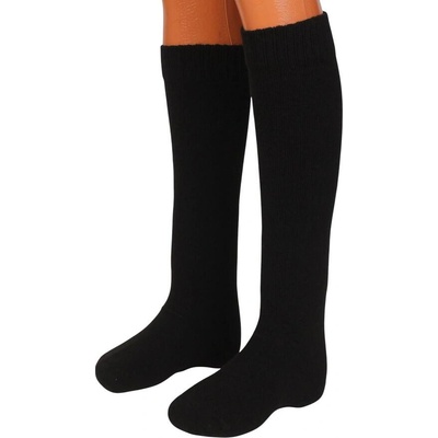 Дамски черни вълнени 3/4 чорапи