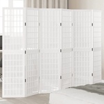 vidaXL Разделител за стая, 6 панела, бял, дърво пауловния масив (358793)