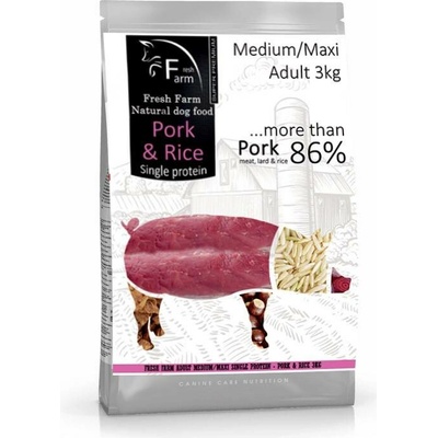 Fresh Farm Adult Medium & Maxi Single Protein Pork & Rice 3 kg