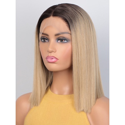 Blond paruka Krátka blond parochňa Thea s tmavými korienkami a so sieťkou