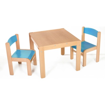Hajdalánek Dětský stolek Lucas + židličky Luca modrá / modrá
