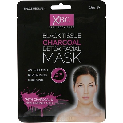 Xpel Black Tissue Charcoal Detox Facial Mask 28 ml