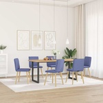 vidaXL Трапезни столове, 6 бр, дънково сини, текстил (3315635)
