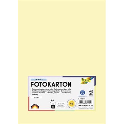 FOLIA Декоративен картон, 2 страници, А4, 300 г, 50 листа, folia, сламеножълт 614/50 11 (614/50 11)