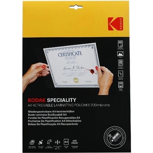 Kodak A4, 200 микрона, 10 броя/опаковка, прибиращо се гланцово ламиниращо фолио KO-LMA4RET-PK10F (KO-LMA4RET-PK10F)