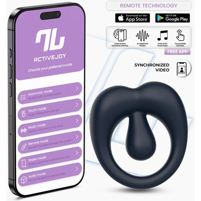 InToYou App Series Kenny Silicone Rechargeable Clit Vibrating Ring with App Bight Blue