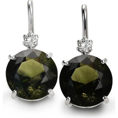 Stuchlík zlaté náušnice s vltavínem 023850