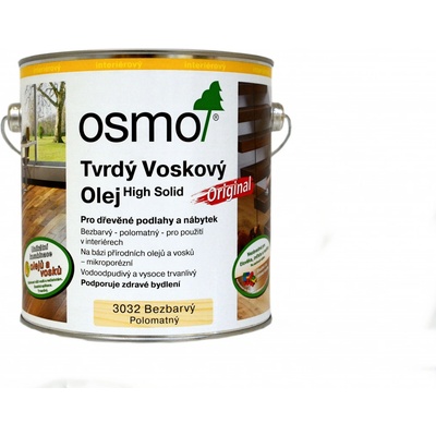 Osmo 3032 Tvrdý voskový olej Original 2,5 l bezbarvá hedvábný polomat – Sleviste.cz