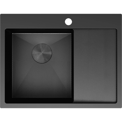 Mexen Exar стоманена кухненска мивка с 1 отделение и улей, лява 620 x 480 mm, (6431621005L-70HC)