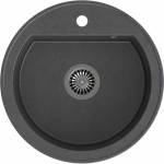 Quadron Pop Johnny 110 черна композитна вградена мивка - черна точка 43x50 см кръгла (HCQC5151CZK) Мивка за вграждане
