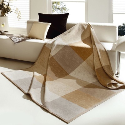 SCANquilt Deka Veluro kocka béžová 150x200