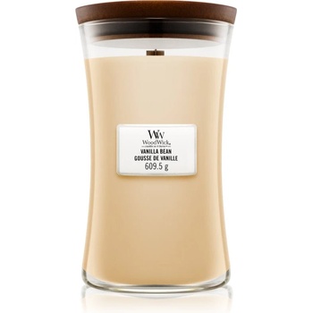 WoodWick Vanilla Bean ароматна свещ с дървен фитил 609.5 гр