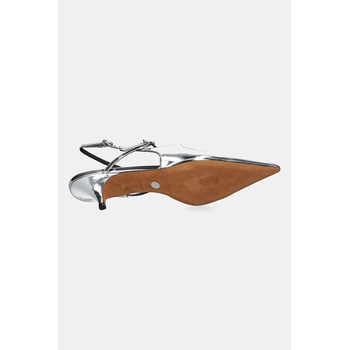 Proenza Schouler Кожени обувки с тънък ток Proenza Schouler Slash в сребристо SH252038 (SH252038.F001WF.041)