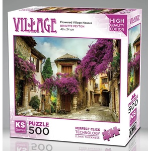 KS Games - Puzzle Flowered Village Houses - 500 piese