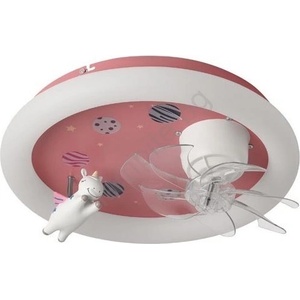 EUROLAMP Led детско димируемо таванно осветително тяло с вентилатор led/48w/230v 3000/4000/6000k розово (eu0778)