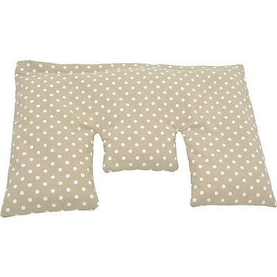 TORF Възглавница за врата с костилки от череши, бежова с бели точки 40 x 25 см