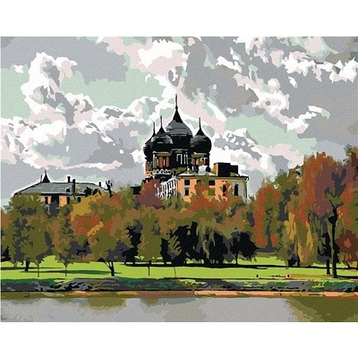 zuty Malování podle čísel Zámeček u řeky 100 x 80 cm bez rámu a bez vypnutí plátna