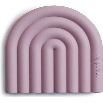 Mushie silikónové hryzatko Rainbow Mauve