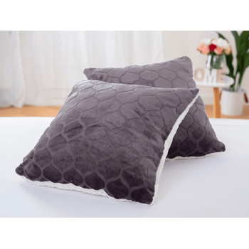 MKLozkoviny.sk Baránková mikroplyš Daira sivá 2 ks 45 x 45 cm