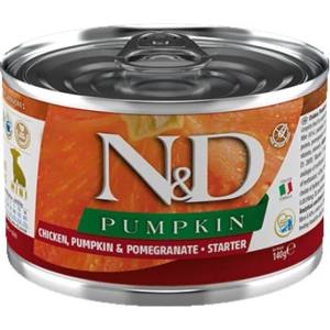 N&D N&D Pumpkin Dog Chicken & Pomegranate Starter Mini - за подрастващи кученца от мини породи с пилешко и нар 140гр