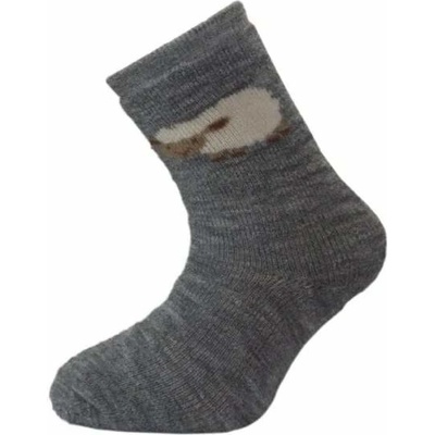 Novia dětské vlněné MERINO ponožky s ovečkou šedé