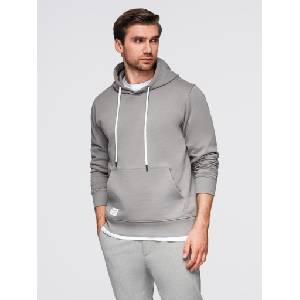 Ombre Clothing Мъжки суитшърт BASIC с джоба за кенгуру и качулка - сив V8 B1674 Ombre Clothing Ombre Clothing | Siv | МЪЖЕ | S
