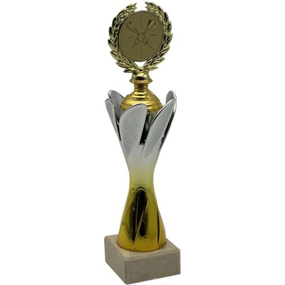 ProZona Sportovní trofej design terče mramorový podstavec zlato-stříbrná 31,5 cm
