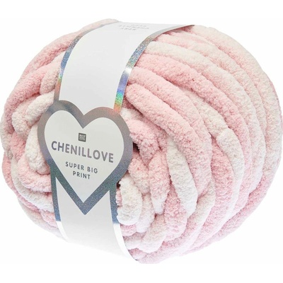 Rico design háčkovacia priadza Chenillove Super Big Print odtieň 002 ružová - 1 ks