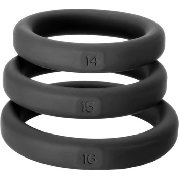 Image 1 of Perfect Fit Brand Комплект черни пенис рингове с диаметър 36, 38 и 40мм