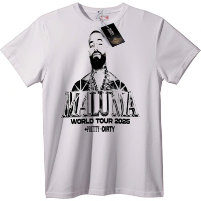 NOONEBRAND Тениска Maluma Световно турне 2025 - 7XL, Black