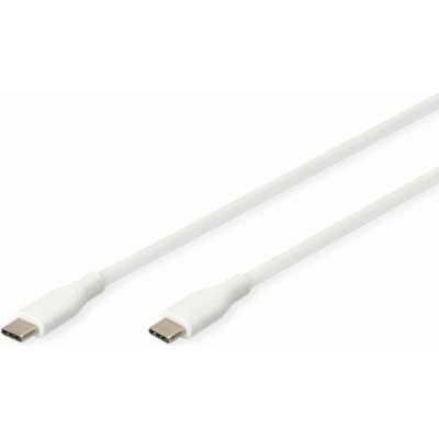 Digitus AK-300341-005-W USB 2.0, USB C vidlice,z obou stran, niklovaný, 0,5m, bílý