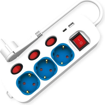 Roline 3 Plug + 2 USB 1,5 m Switch (19.07.2344)