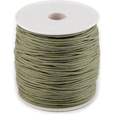Šňůra bavlněná Ø1,8 mm voskovaná zelená khaki stř. 1 ks