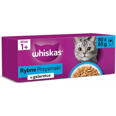 WHISKAS Rybí pochoutky v želé 80 x 85 g