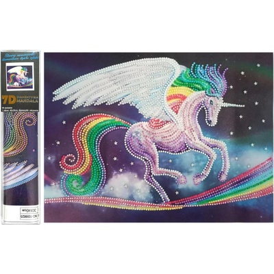 Norimpex - Puzzle Diamant painting: 7D Rainbow unicorn 30x40 cm - 1 - 39 piese