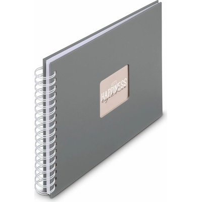 Hama album klasické spirálové FINE ART 28x24 cm, 50 stran, kamenná šedá, bílé listy – Zboží Dáma