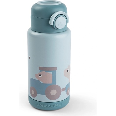 Done By Deer Dětská termoska Tiny Farm modrá 340 ml