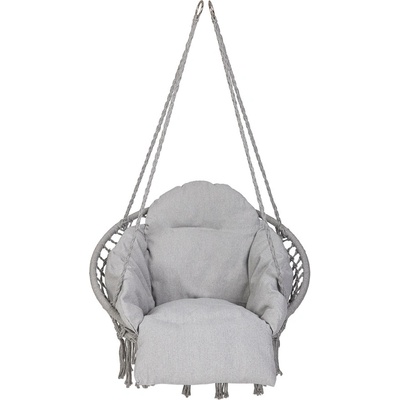 KIK KX3951_1 Hojdačka čapí hniezdo s vankúšom 60 x 80 x 120 cm šedá
