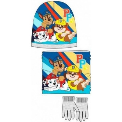 Sun City Detský zimný set čiapky, nákrčník, rukavice Tlapková patrola Paw Patrol šedý