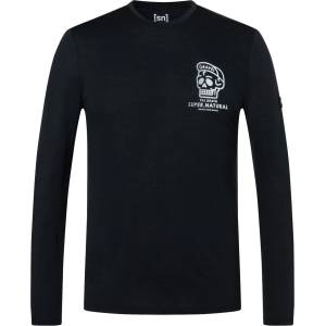 super. natural Мъжка блуза с дълъг ръкав Super. natural Gravel L/S Longsleeve - Jet Black / Fresh White (217-0250-0211)