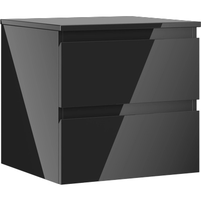 Mexen Orio шкаф за баня под мивка 50 см с плот, 2 чекмеджета, черен гланц - 91A10-05047-2-BFFC70 (91A10-05047-2-BFFC70)