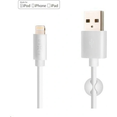 FIXED dátový a nabíjací kábel, USB-A -> Lightning (MFI), 20 W, dĺžka 2 m, biela