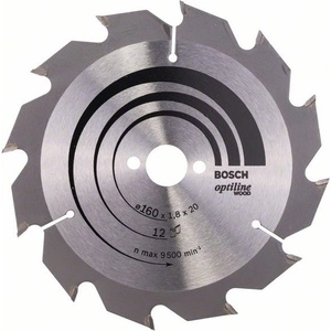 Bosch Optiline Нож за трион за дърво 160 x 20/16 x 1, 8 мм, 12 2608641170 (2608641170)